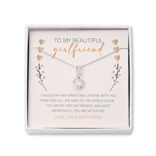 Girlfriend Necklace, To My Beautiful Girlfriend Necklace, Anniversary Necklace Gift From Boyfriend, Pretty Necklace For Her Gift For Bride Rakva