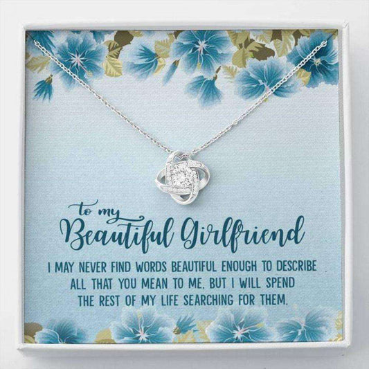 Girlfriend Necklace, To My Beautiful Girlfriend Necklace “ Never Find The Words For Karwa Chauth Rakva