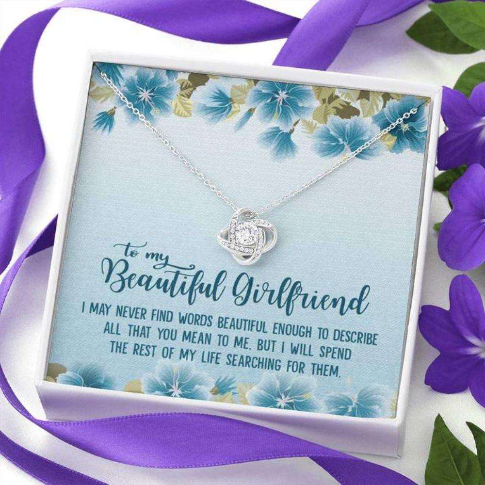 Girlfriend Necklace, To My Beautiful Girlfriend Necklace “ Never Find The Words For Karwa Chauth Rakva