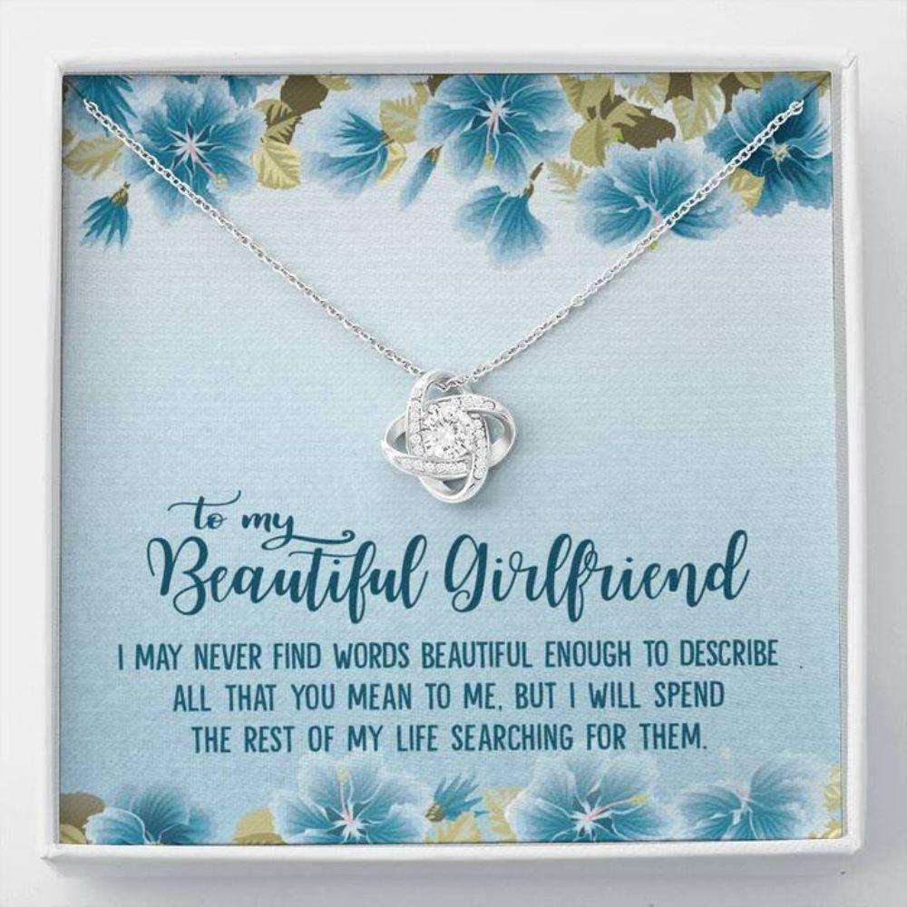 Girlfriend Necklace, To My Beautiful Girlfriend Necklace “ Never Find The Words Gifts For Boyfriend Rakva