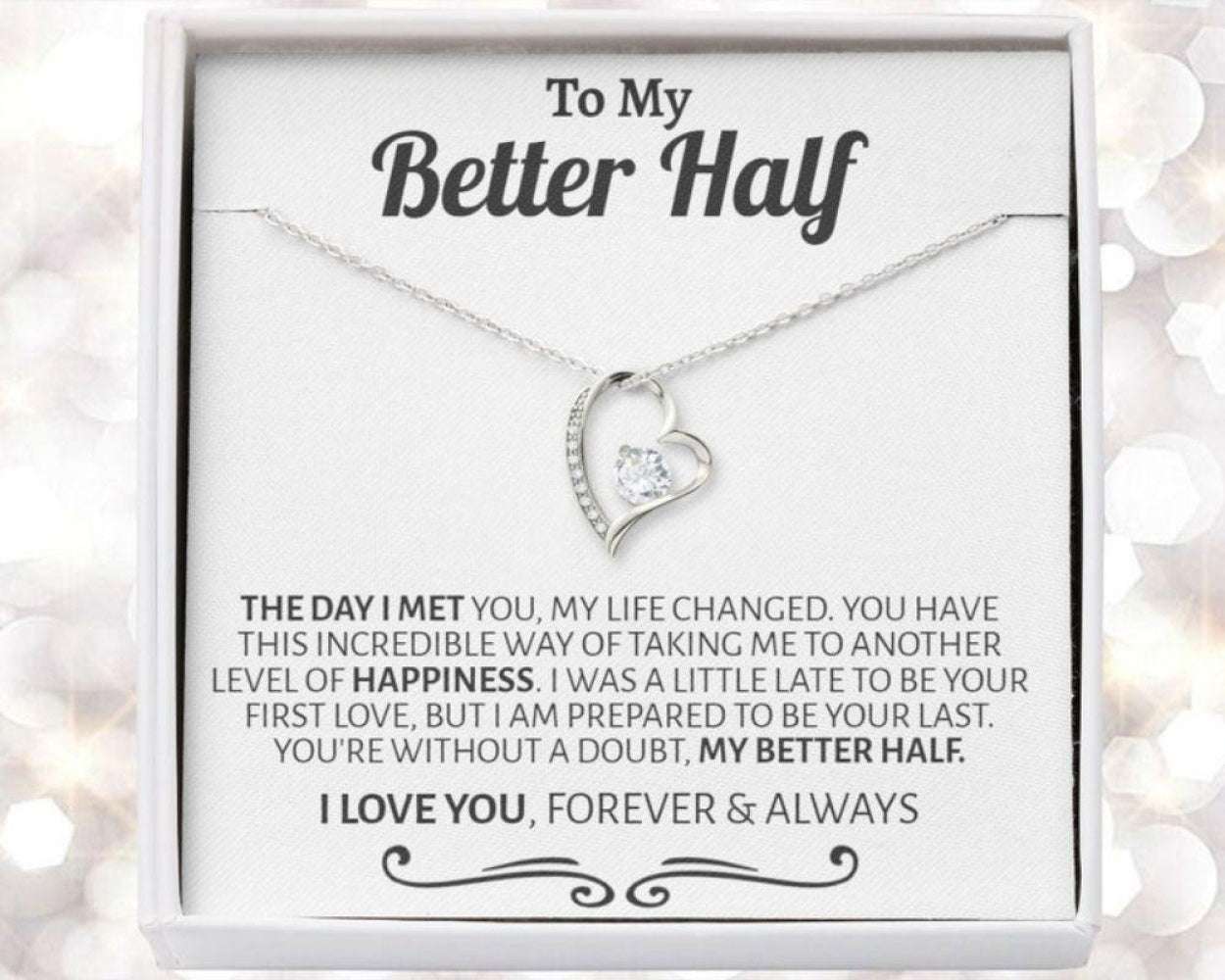 Girlfriend Necklace, To My Better Half, You Are My Better Half, Romantic Love Gift, A Gift For Someone You Love, Thoughtful Gift Gifts For Friend Rakva