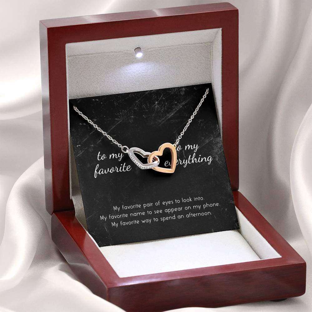 Girlfriend Necklace, To My Favorite, To My Everything Interlocking Hearts Necklace Gift For Bride Rakva