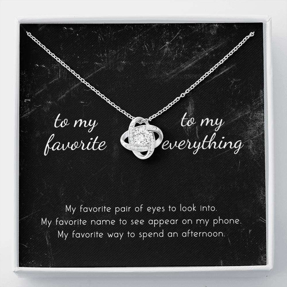 Girlfriend Necklace, To My Favorite, To My Everything Love Knot Necklace Gift For Bride Rakva