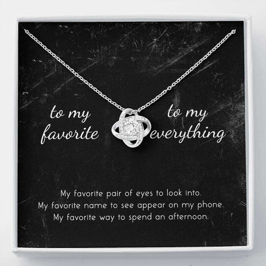 Girlfriend Necklace, To My Favorite, To My Everything Love Knot Necklace Gift For Bride Rakva