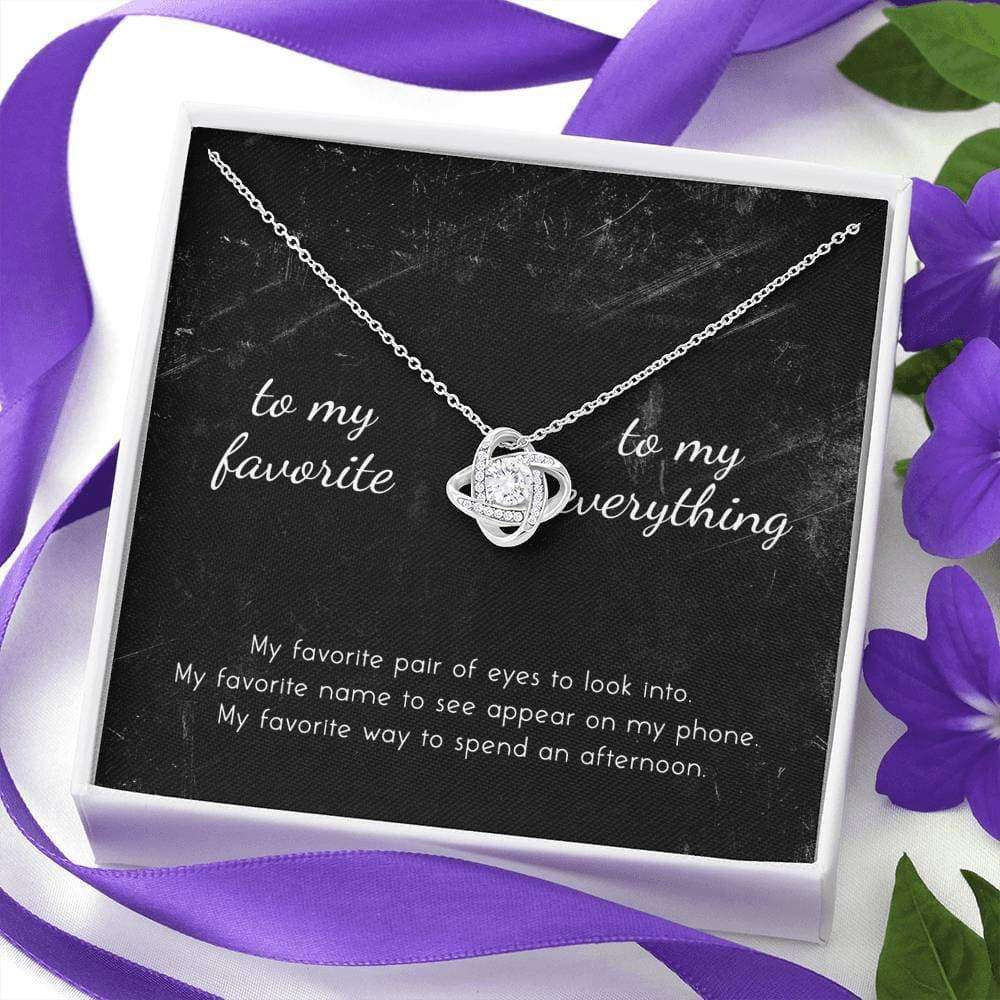 Girlfriend Necklace, To My Favorite, To My Everything Love Knot Necklace Gift For Bride Rakva