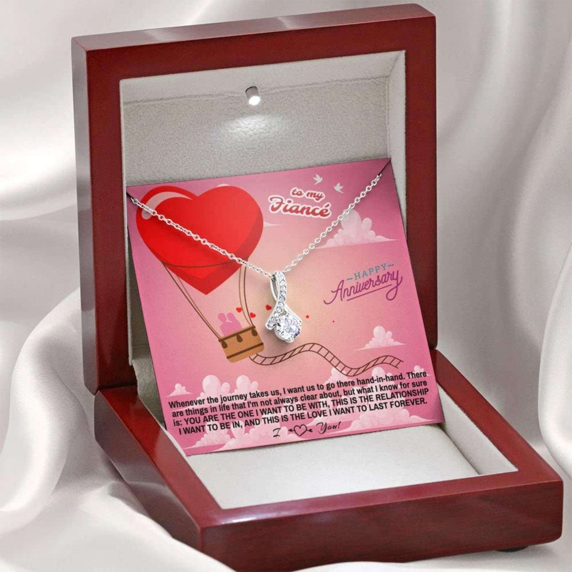 Girlfriend Necklace, To My Fiance Happy Anniversary, Whenever The Journey Take Us, Alluring Beauty Necklace Gifts For Friend Rakva