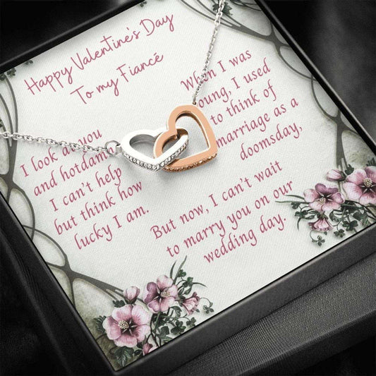 Girlfriend Necklace, To My Fiance Necklace, Happy Valentine’S Day Necklace Gift With Message Card Gifts For Friend Rakva