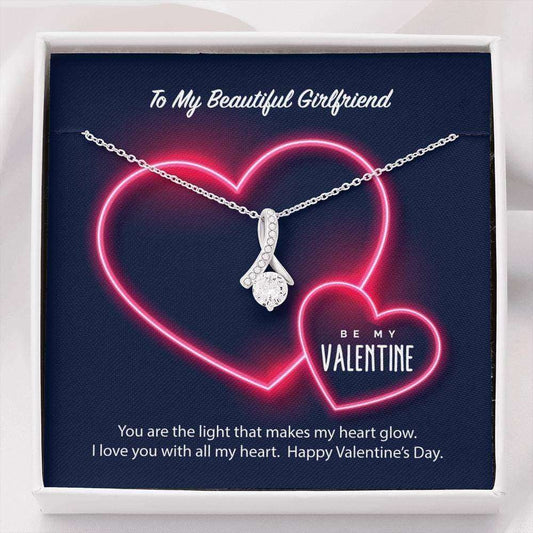 Girlfriend Necklace, To My Girlfriend Be My Valentine Alluring Beauty Necklace Gift For Bride Rakva