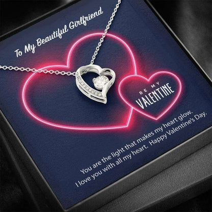 Girlfriend Necklace, To My Girlfriend Be My Valentine Forever Love Necklace Gift For Bride Rakva