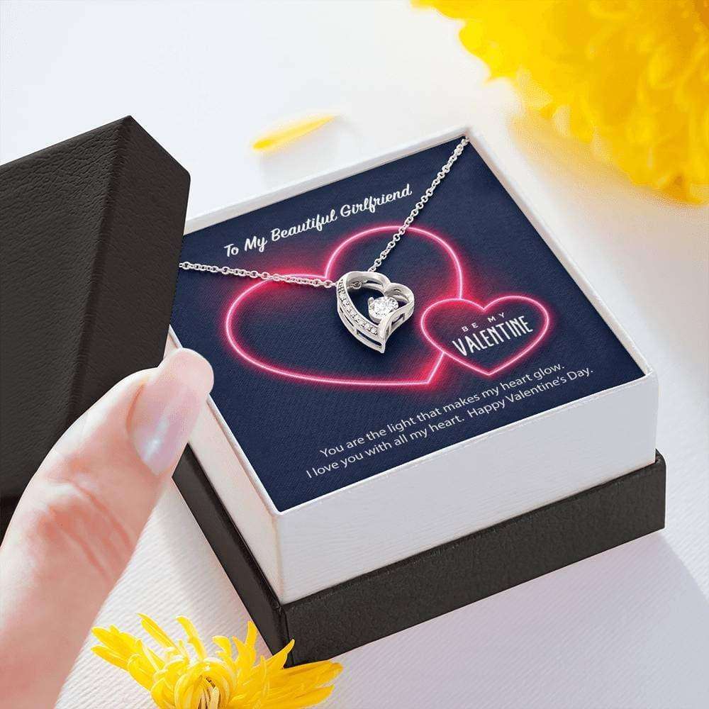 Girlfriend Necklace, To My Girlfriend Be My Valentine Forever Love Necklace Gift For Bride Rakva