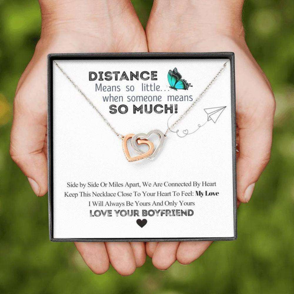 Girlfriend Necklace, To My Girlfriend Distance Means So Little Necklace “ Long Distance Relationship Gift Gifts For Friend Rakva