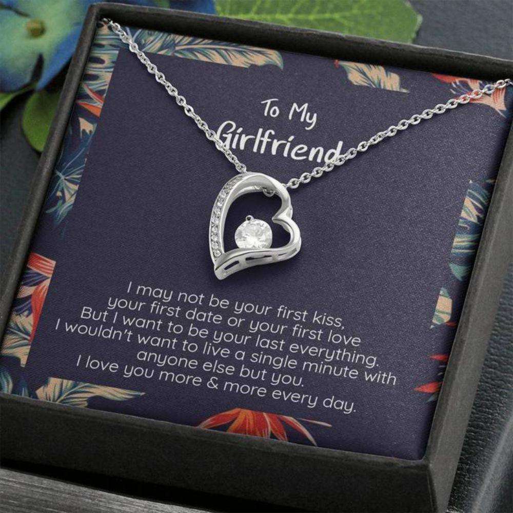 Girlfriend Necklace, To My Girlfriend, I Want To Be Your Everything. Cz Heart Pendant Necklace Gifts For Friend Rakva