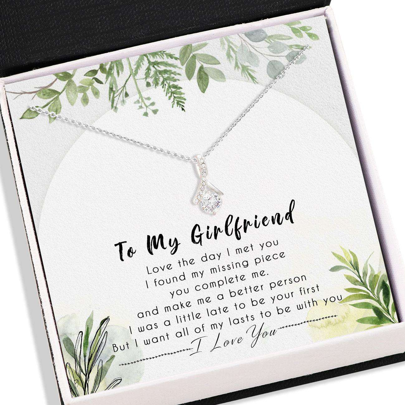 Girlfriend Necklace, To My Girlfriend, Love Necklace Box Card Message “ Jewelry For Girlfriend For Her Gifts For Friend Rakva