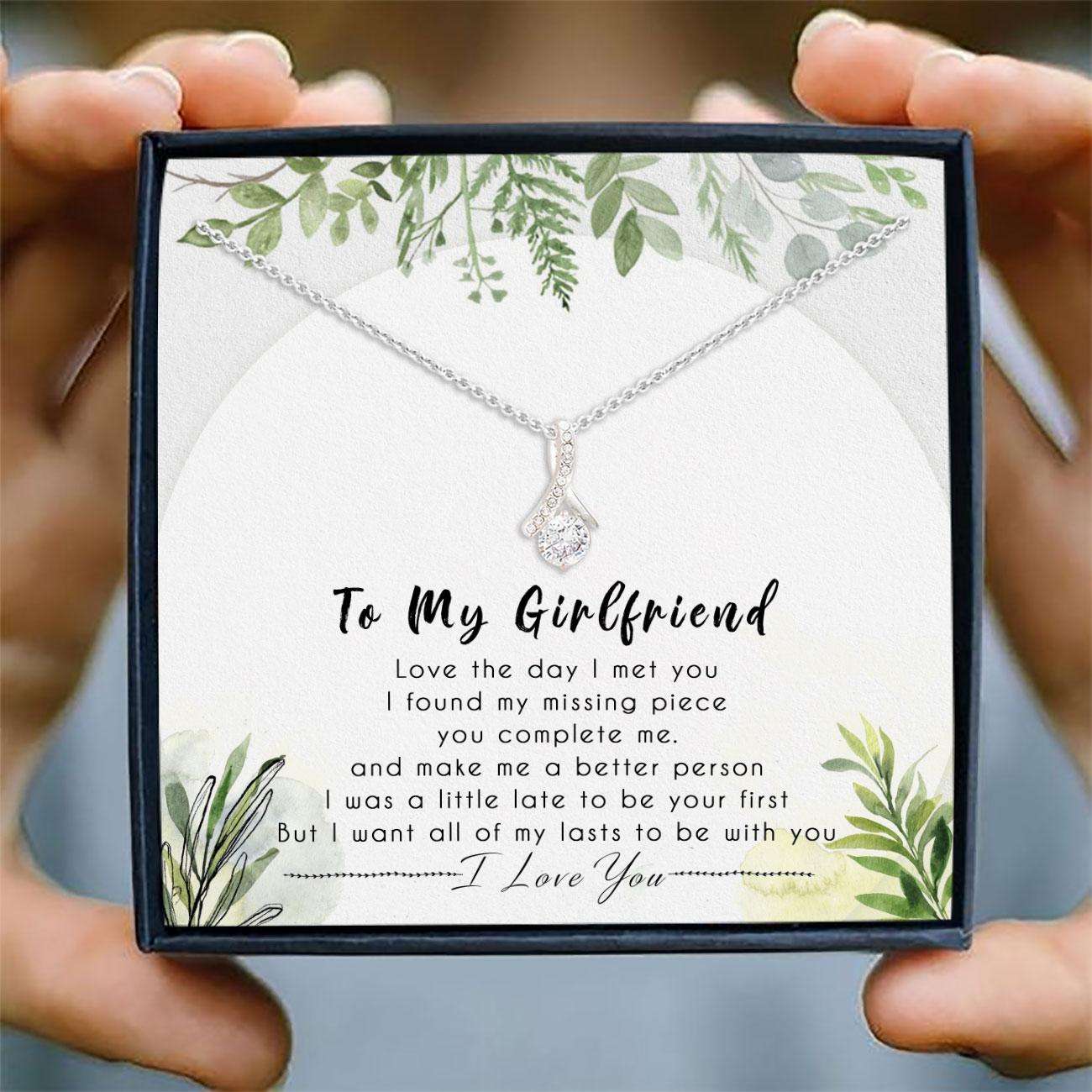 Girlfriend Necklace, To My Girlfriend, Love Necklace Box Card Message “ Jewelry For Girlfriend For Her Gifts For Friend Rakva