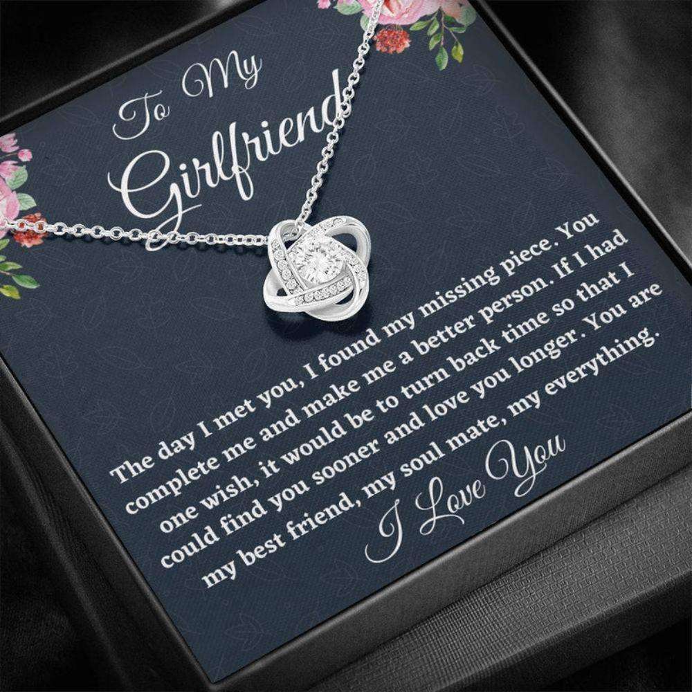 Girlfriend Necklace, To My Girlfriend Necklace Gift, Love Knot Necklace For Her Birthday, Anniversary Gifts For Friend Rakva