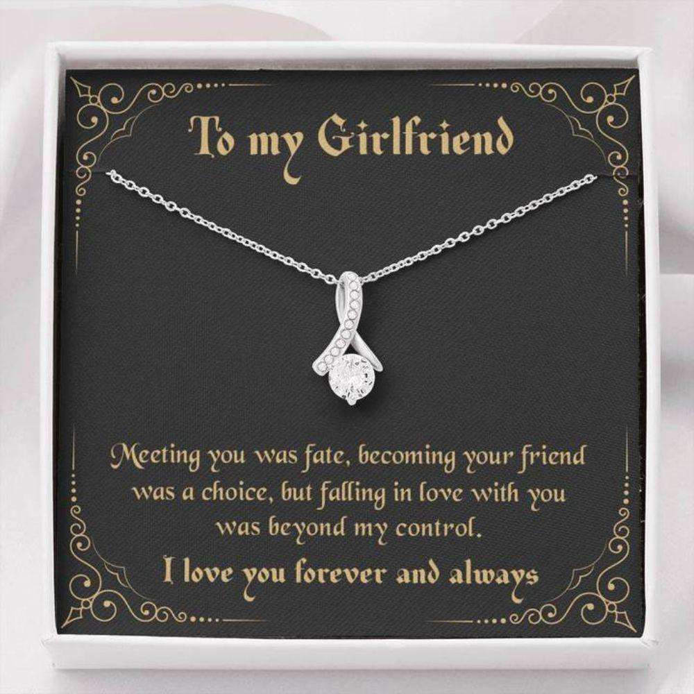 Girlfriend Necklace, To My Girlfriend Necklace Gift “ Meeting You Was Fate Gifts For Boyfriend Rakva