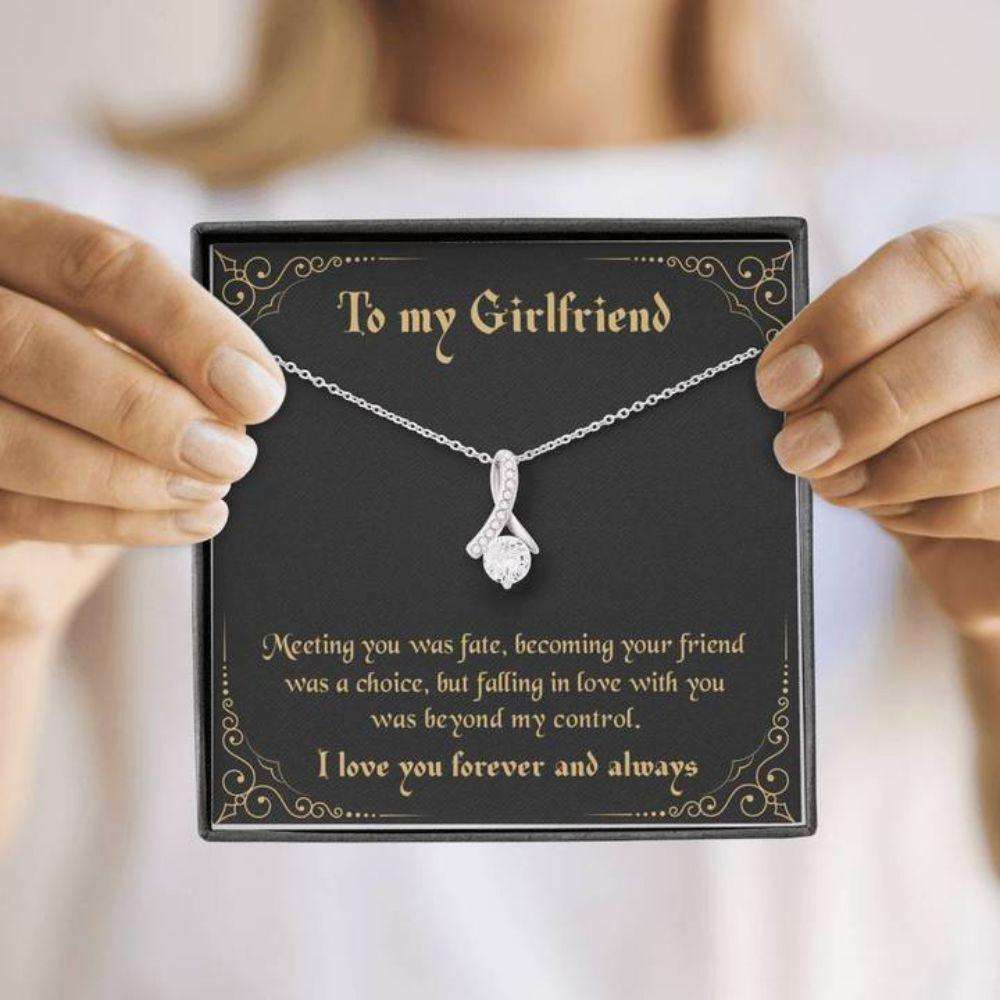 Girlfriend Necklace, To My Girlfriend Necklace Gift “ Meeting You Was Fate Gifts For Boyfriend Rakva