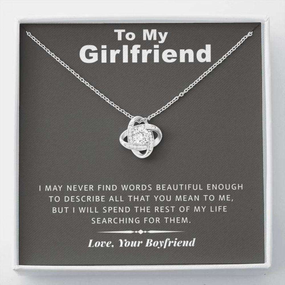 Girlfriend Necklace, To My Girlfriend Necklace Gift “ Never Find The Words Gifts For Boyfriend Rakva