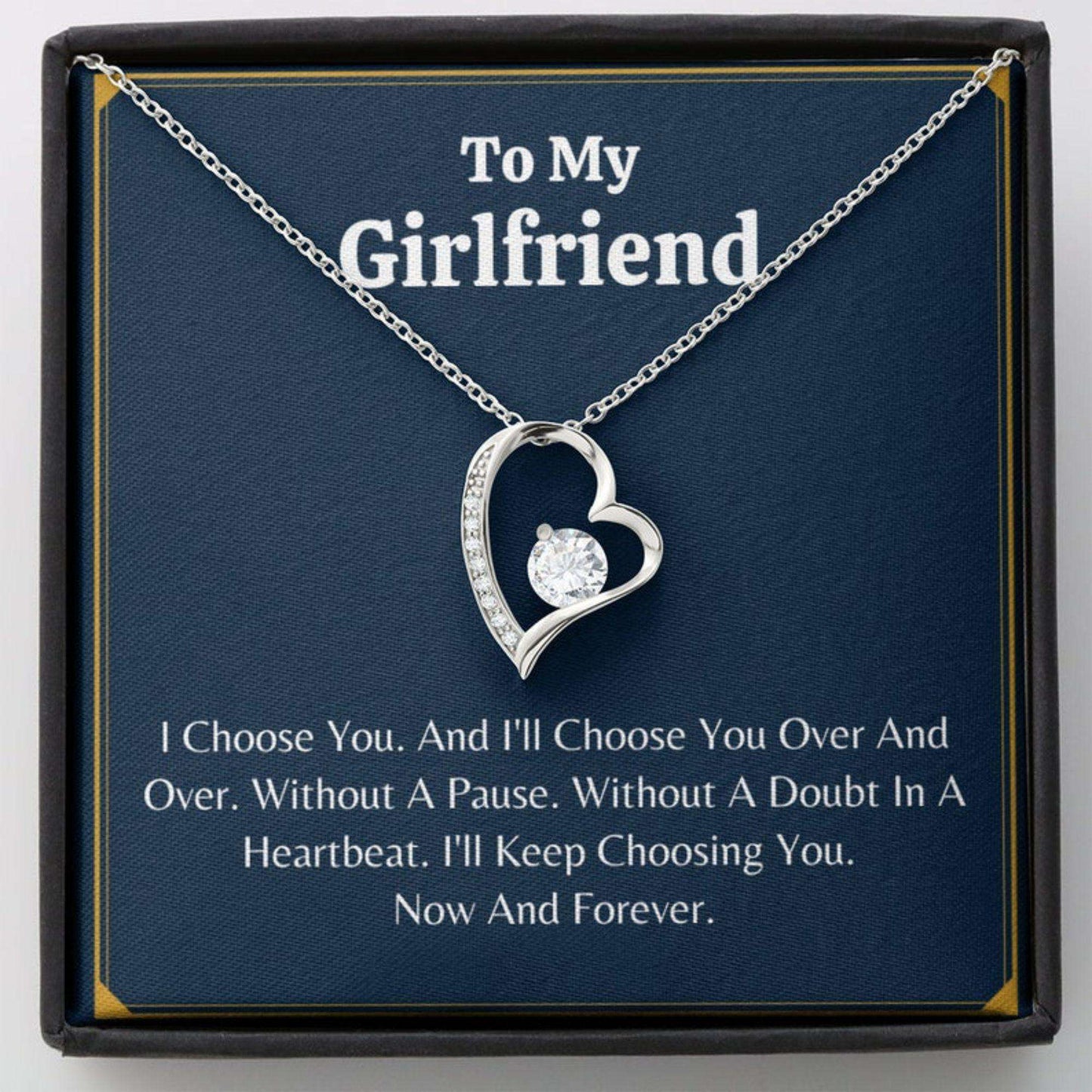 Girlfriend Necklace, To My Girlfriend Necklace, Girlfriend Anniversary, Girlfriend Valentine’S Day Necklace Gift From Boyfriend Gifts For Friend Rakva