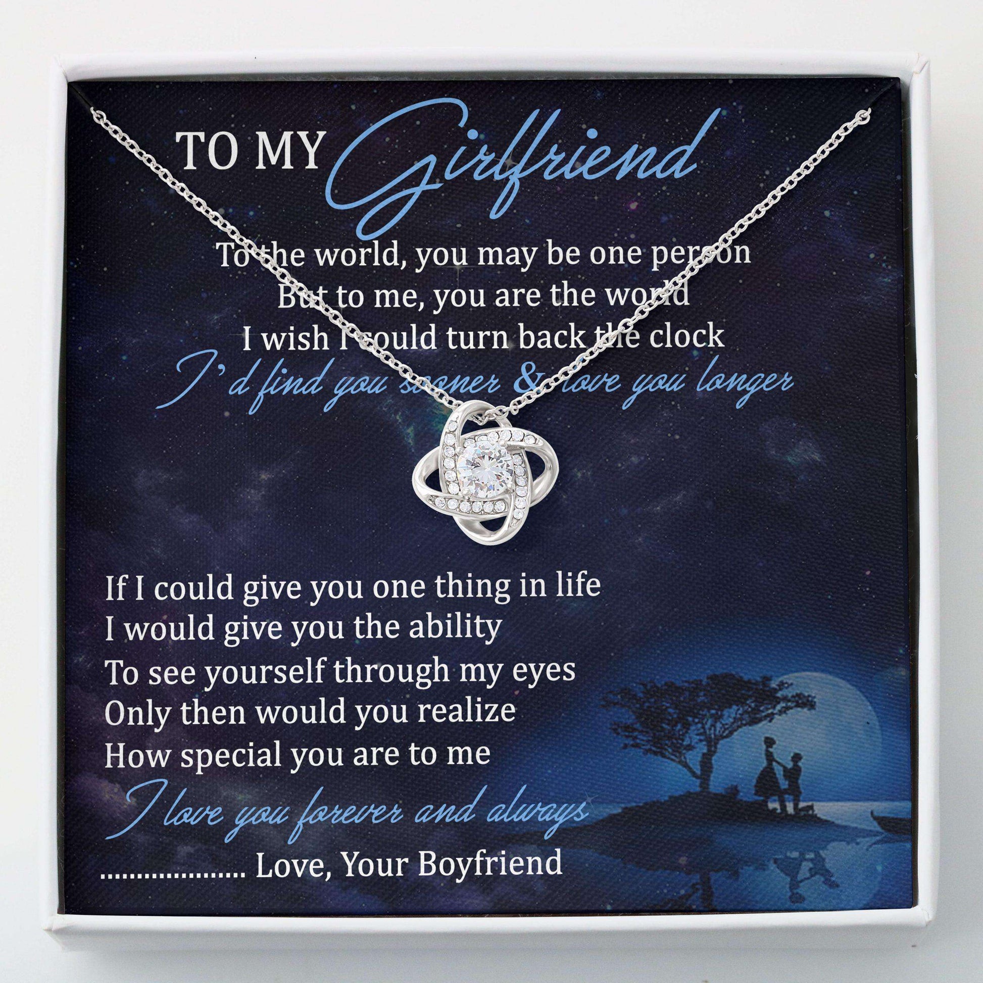 Girlfriend Necklace, To My Girlfriend Necklace “ Love Knots Neckalce Gifts For Friend Rakva