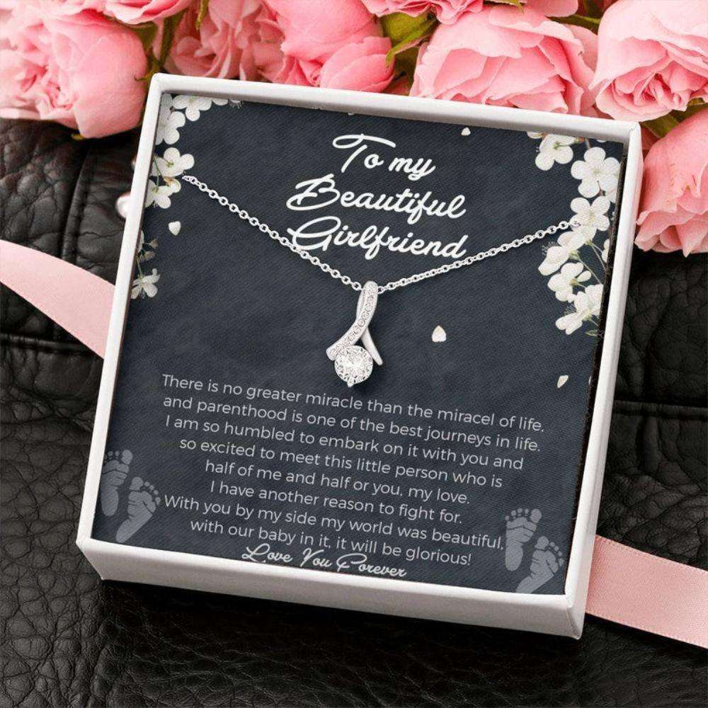 Girlfriend Necklace, To My Girlfriend On Our Miracle Necklace “ Girlfriend Necklace Gift From Boyfriend Gifts For Friend Rakva