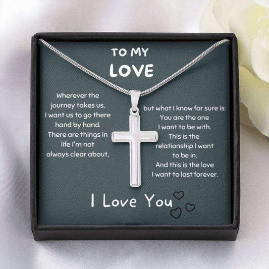 Girlfriend Necklace, To My Love Cross Necklace, Relationship Gift, Anniversary Necklace Gift, Long Distance Relationship Gift Gifts For Friend Rakva