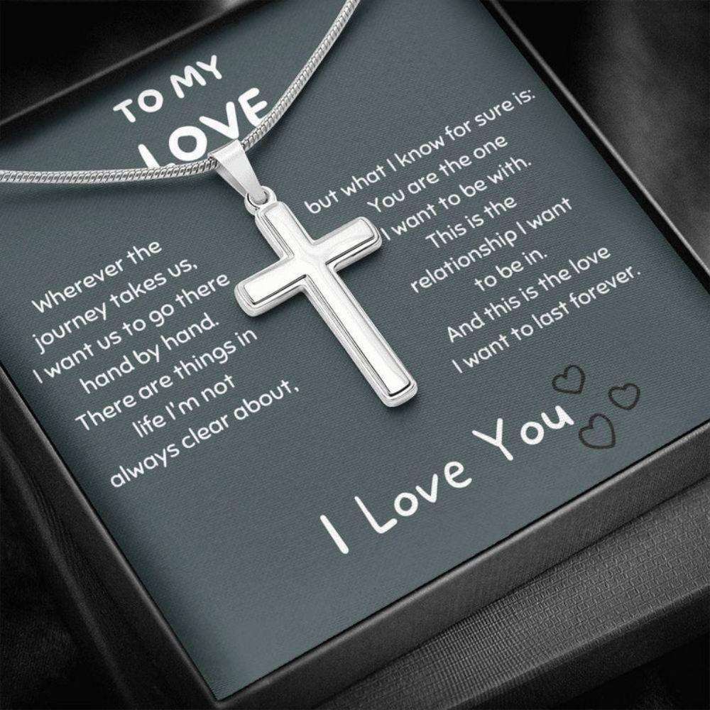 Girlfriend Necklace, To My Love Cross Necklace, Relationship Gift, Anniversary Necklace Gift, Long Distance Relationship Gift Gifts For Friend Rakva