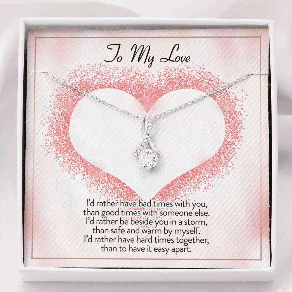 Girlfriend Necklace, To My Love I’D Rather Be Alluring Beauty Necklace Gift For Bride Rakva