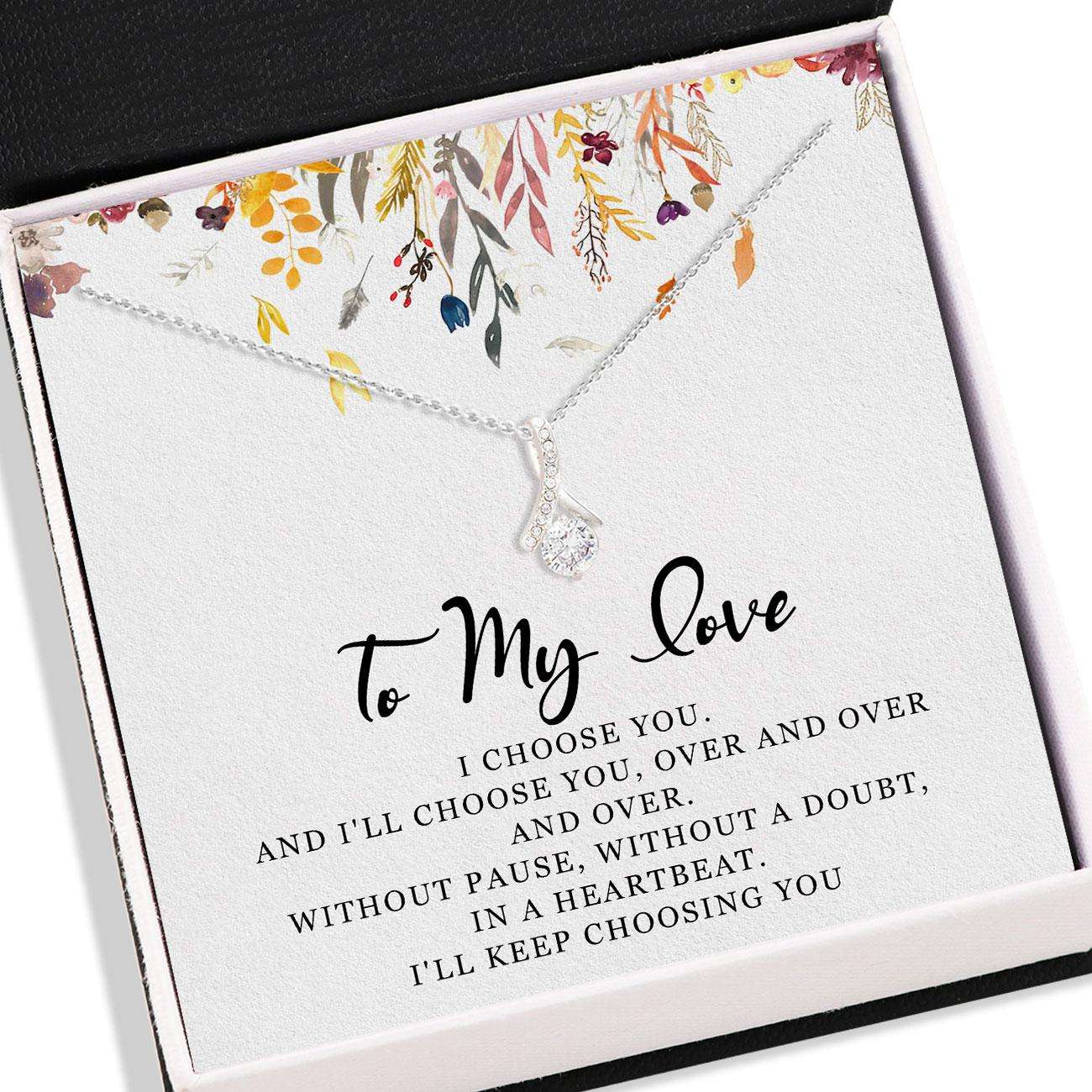 Girlfriend Necklace, To My Love Necklace Card Message “ Alluring Beauty Necklace, Jewelry For Wife, Girlfriend Gifts For Friend Rakva