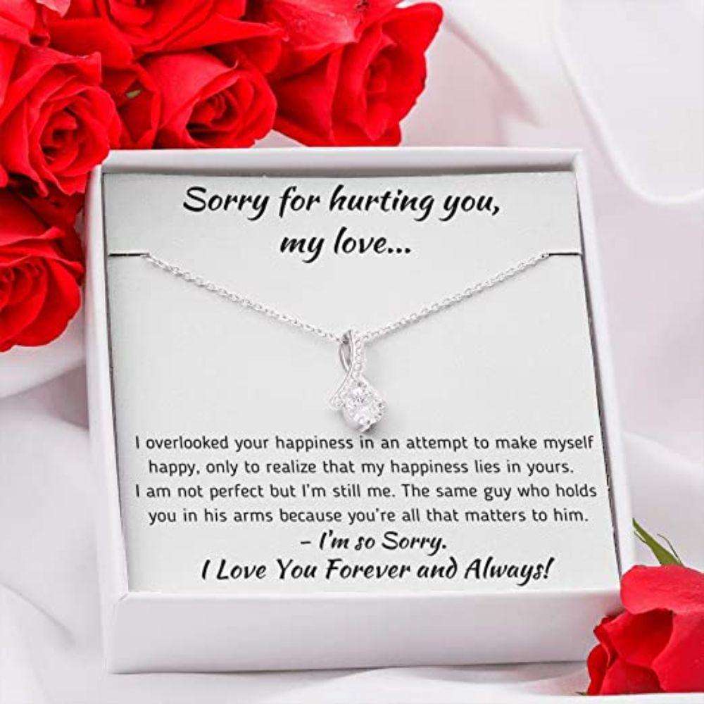 Girlfriend Necklace, To My Love Œhappiness” Apology Gift Set Necklace Gift For Karwa Chauth Rakva