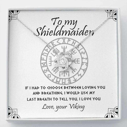 Girlfriend Necklace, To My Shieldmaiden, Love Knot Necklace Gift For Her, Jewelry Box For Women,Trending Necklace Gifts For Friend Rakva