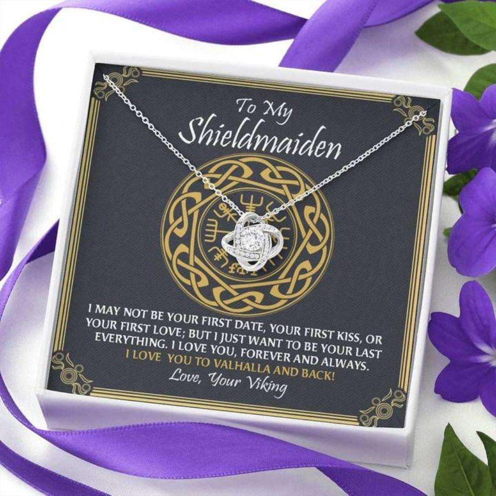 Girlfriend Necklace, To My Shieldmaiden Necklace Love You To Valhalla And Back Love Knot Necklace Romantic Valentines Necklace For Her Gifts For Friend Rakva