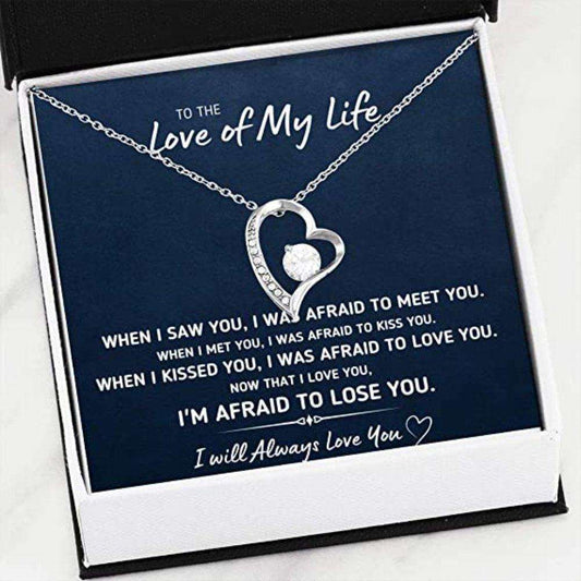 Girlfriend Necklace, To The Love Of My Life Œafraid To Lose You” Necklace. Gift For Fiance, Future Wife For Karwa Chauth Rakva