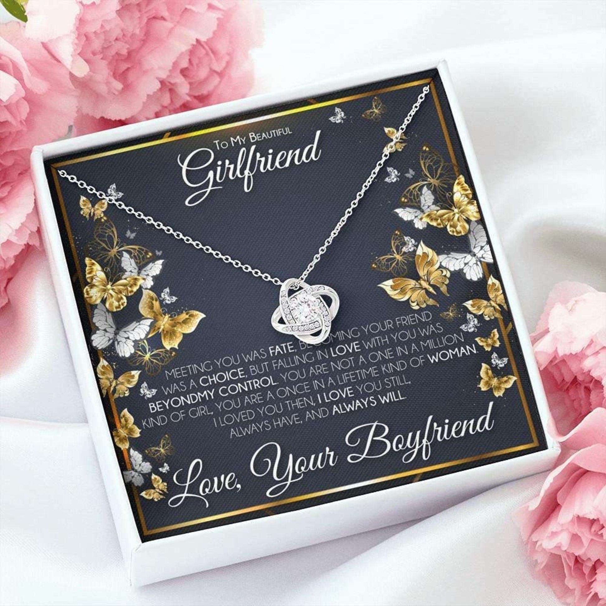 Girlfriend Necklace, Valentine’S Day Necklace Gift With Message Card For Girlfriend From Boyfriend, Gift For Fiance Necklace Gifts For Friend Rakva