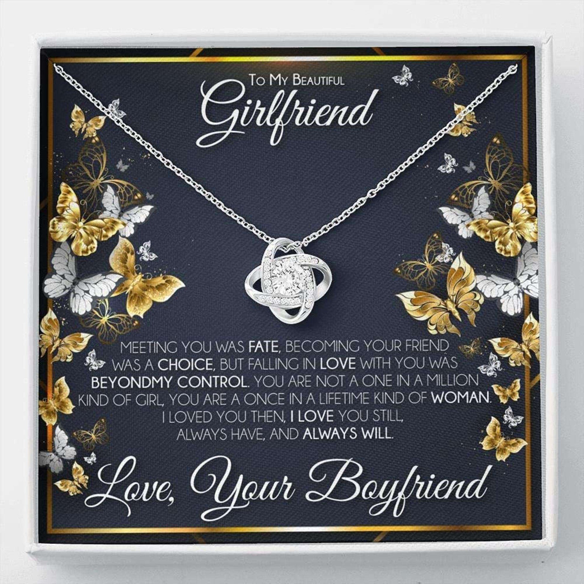 Girlfriend Necklace, Valentine’S Day Necklace Gift With Message Card For Girlfriend From Boyfriend, Gift For Fiance Necklace Gifts For Friend Rakva