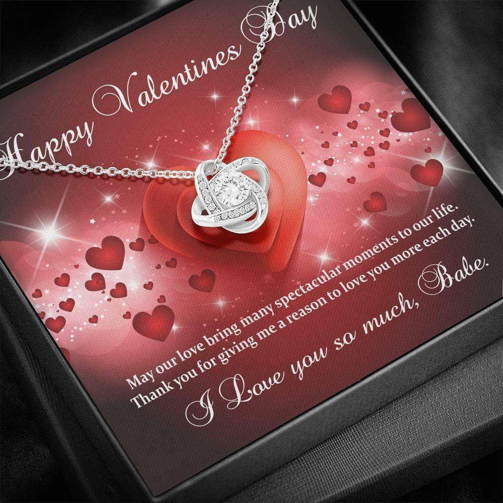 Girlfriend Necklace, Valentines Day Gift For Girlfriend “ Love Knot Necklace “ I Love You More Each Day! Gifts For Friend Rakva