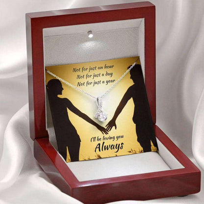 Girlfriend Necklace, Wife Necklace, Anniversary Card “ Sentimental Gift For Her “ Sparkle Ribbon Necklace For Karwa Chauth Rakva