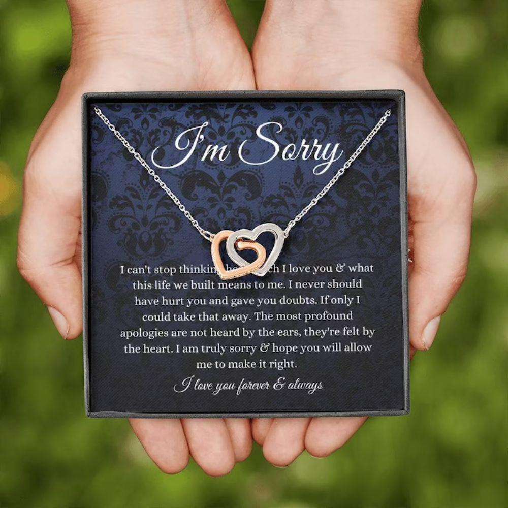 Girlfriend Necklace, Wife Necklace, Apology Necklace Gift For Her, Forgiveness Gift, I’M Sorry Necklace Gift For Wife/Girlfriend For Karwa Chauth Rakva