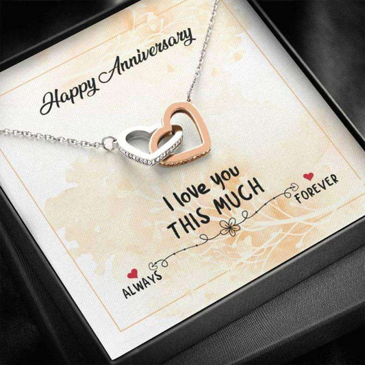 Girlfriend Necklace, Wife Necklace, Happy Anniversary Heart Necklace Gifts For Friend Rakva