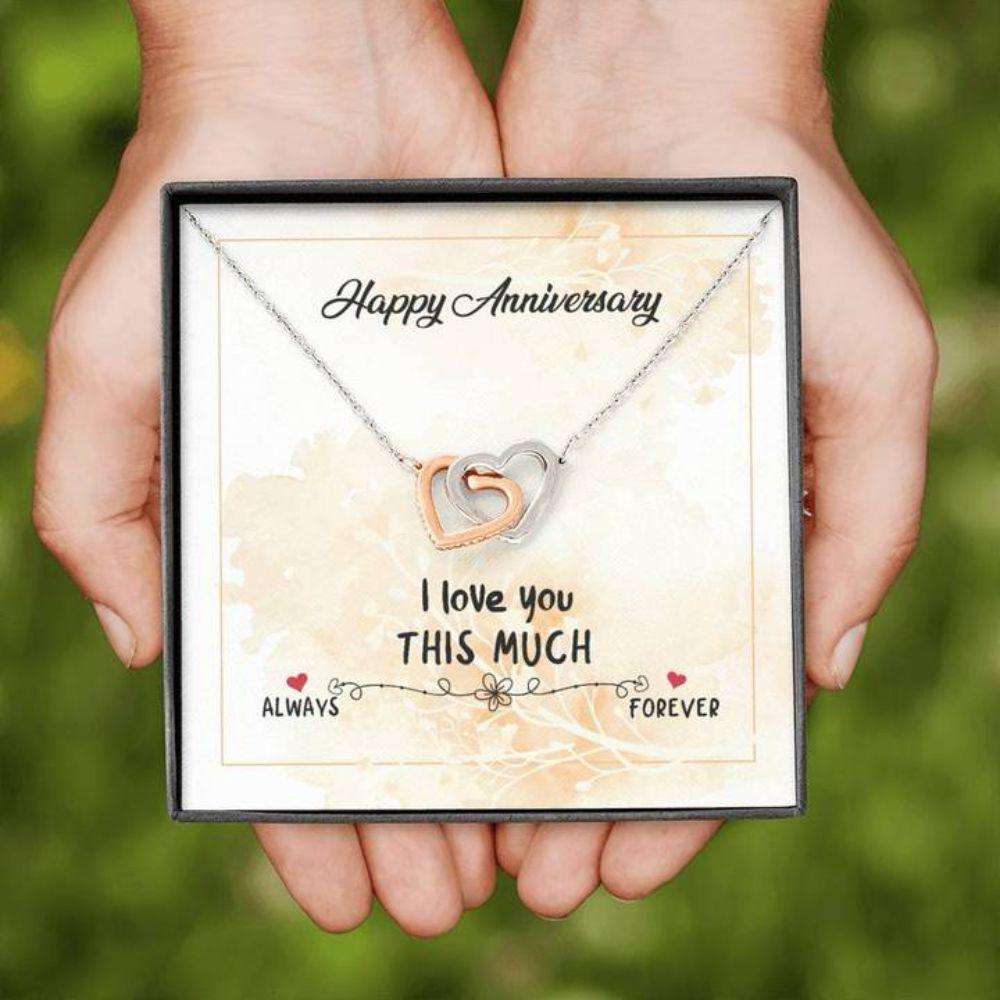 Girlfriend Necklace, Wife Necklace, Happy Anniversary Heart Necklace Gifts For Friend Rakva