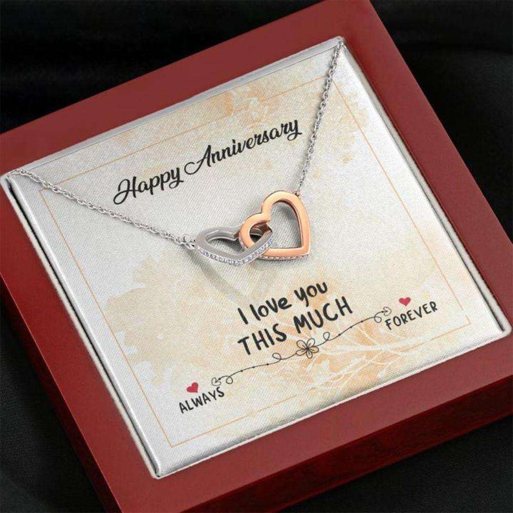 Girlfriend Necklace, Wife Necklace, Happy Anniversary Heart Necklace Gifts For Friend Rakva