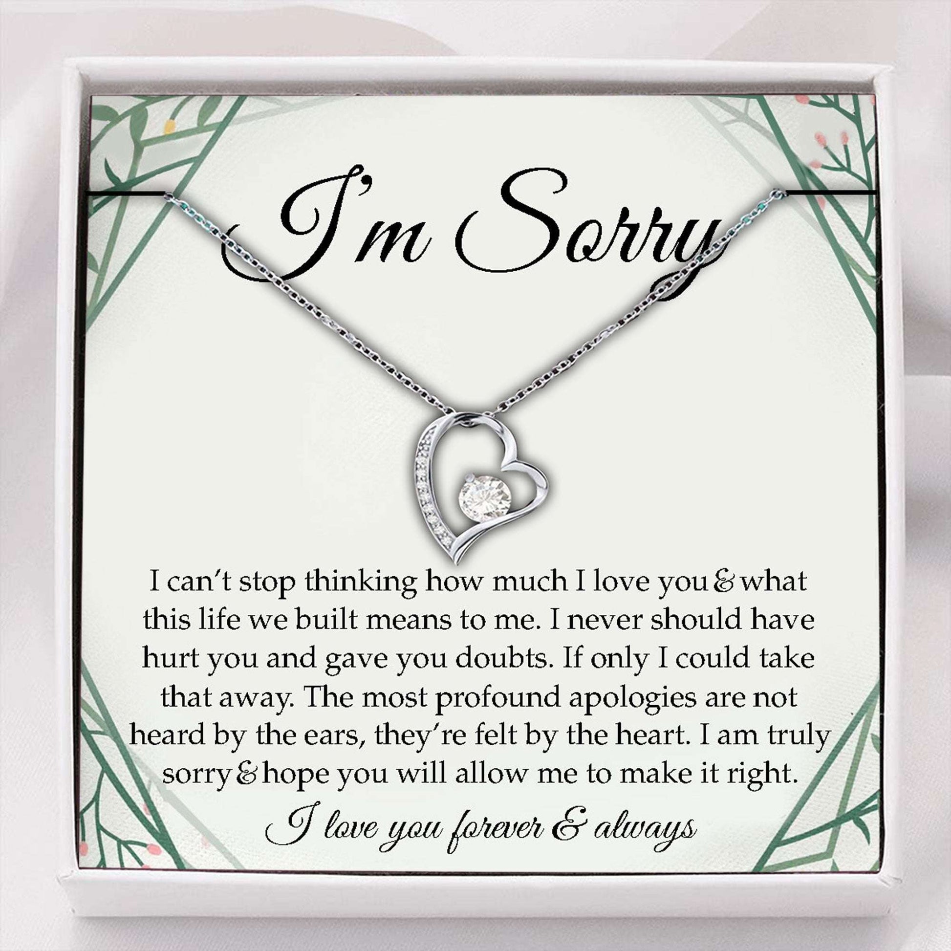 Girlfriend Necklace, Wife Necklace, I’M Sorry Necklace Apology Gift, Gift For Wife/Girlfriend/Partner, Forgiveness Gift, For Karwa Chauth Rakva