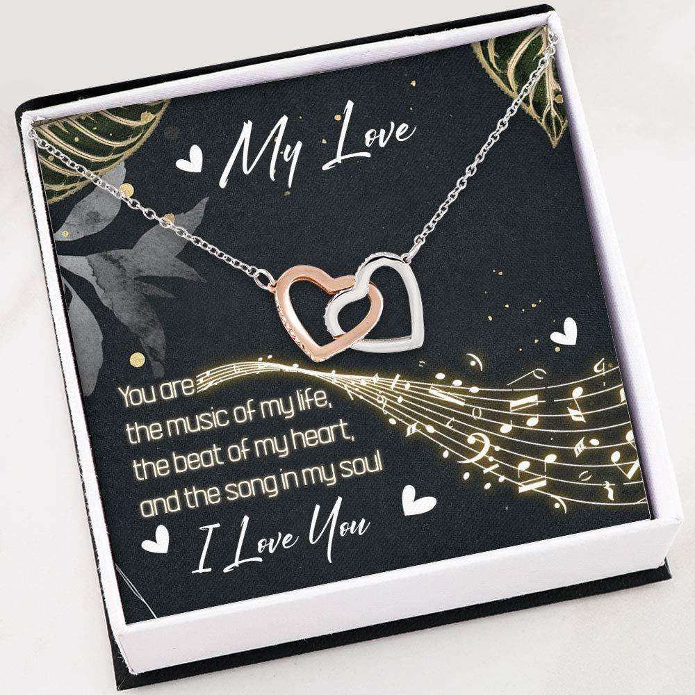 Girlfriend Necklace, Wife Necklace, Necklace For Women Girl “ To My Love “ You Are The Music Of My Life Necklace For Karwa Chauth Rakva