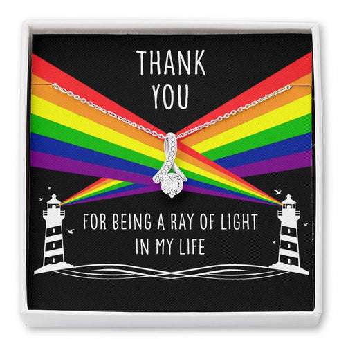 Girlfriend Necklace, Wife Necklace, Thank You For Being A Ray Of Light In My Life “ Lesbian Gay Lgbtq Alluring Beauty Necklace For Karwa Chauth Rakva