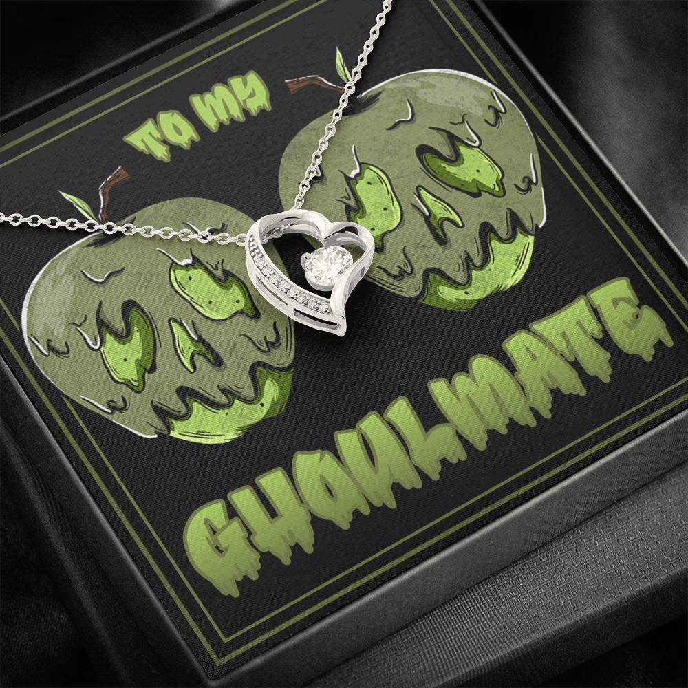 Girlfriend Necklace, Wife Necklace, To My Ghoulmate Funny Soulmate Pun “ Forever Love Necklace For Karwa Chauth Rakva