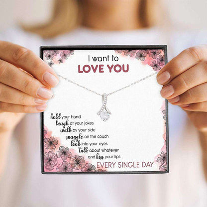 Girlfriend Necklace, Wife Necklace, To My Love Necklace “ Gift For Her Valentines Day “ Necklace With Gift Box For Karwa Chauth Rakva