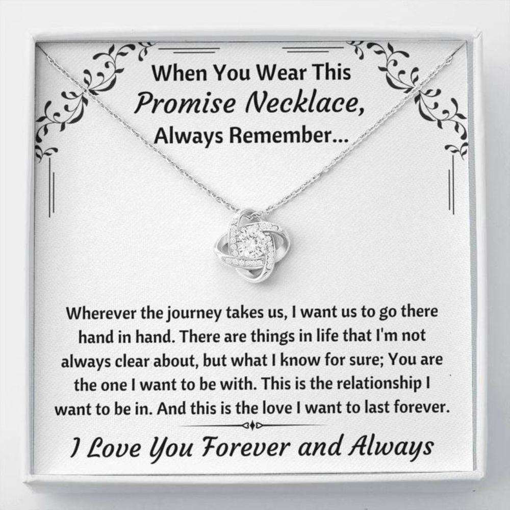 Girlfriend Necklace, Wife Necklace, To My Love Promise Necklace Love Knot Necklace Gift For Karwa Chauth Rakva