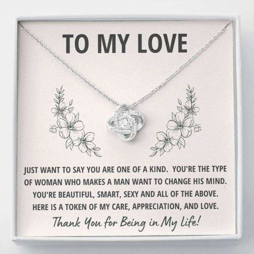 Girlfriend Necklace, Wife Necklace, To My Love Token Love Knot Necklace Gift For Karwa Chauth Rakva