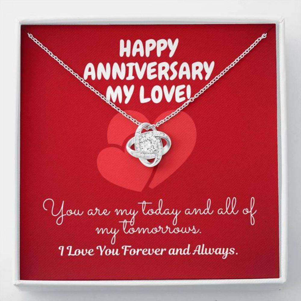 Girlfriend Necklace, Wife Necklace, To My Love Tomorrow Love Knot Necklace Anniversary Gift For Karwa Chauth Rakva