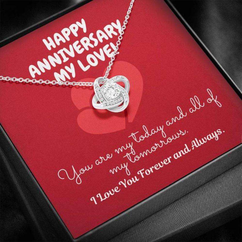 Girlfriend Necklace, Wife Necklace, To My Love Tomorrow Love Knot Necklace Anniversary Gift For Karwa Chauth Rakva